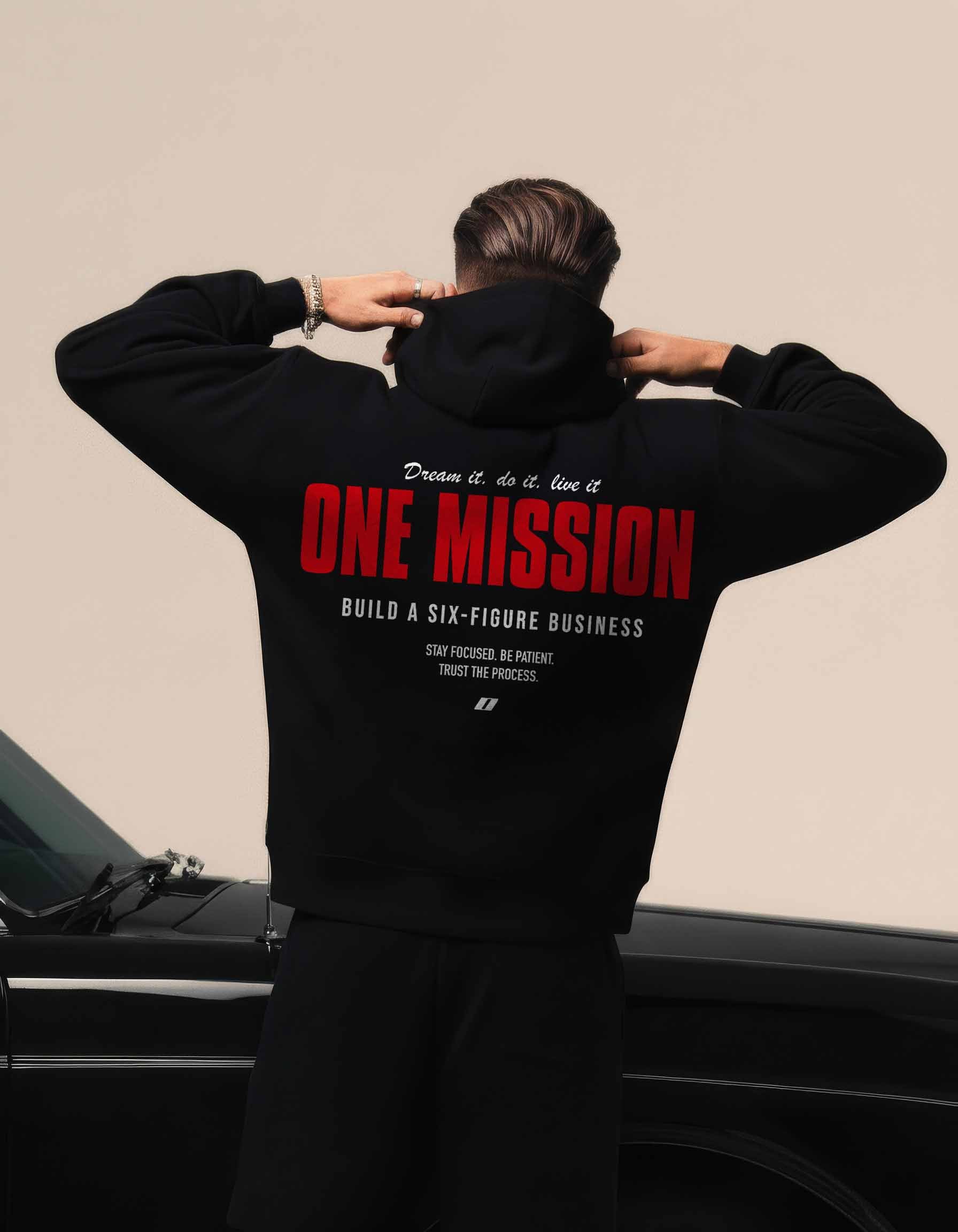 One Mission – Custom Black & Red Hoodie