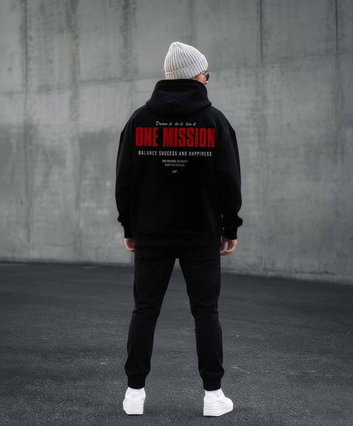 One Mission – Custom Black & Red Hoodie