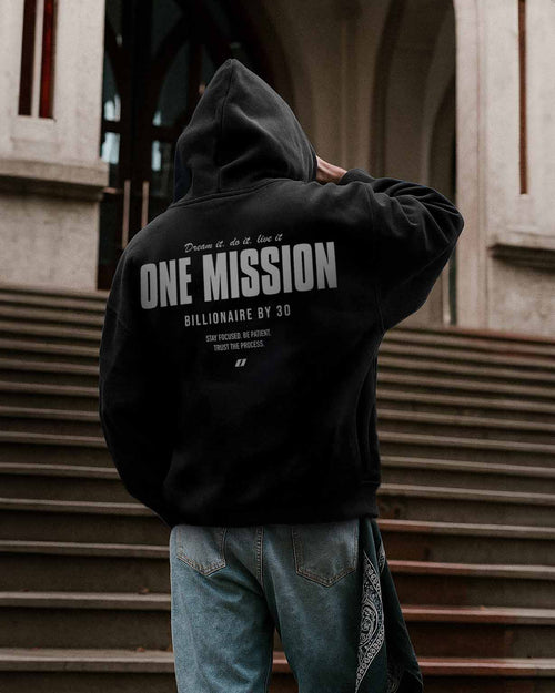 One Mission – Custom Black & White Hoodie