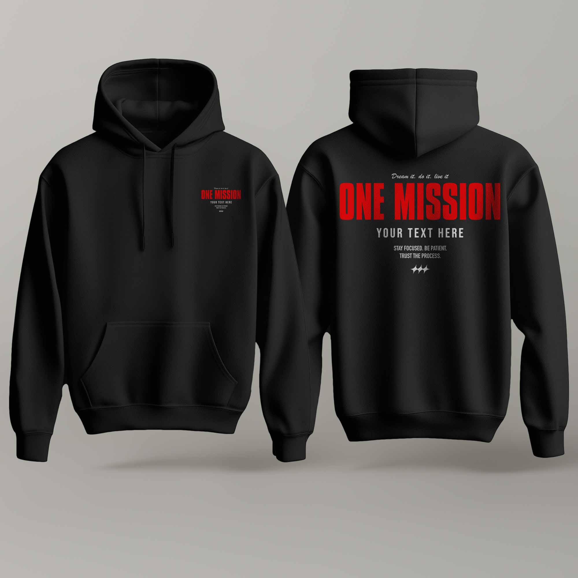 One Mission – Custom Black & Red Hoodie