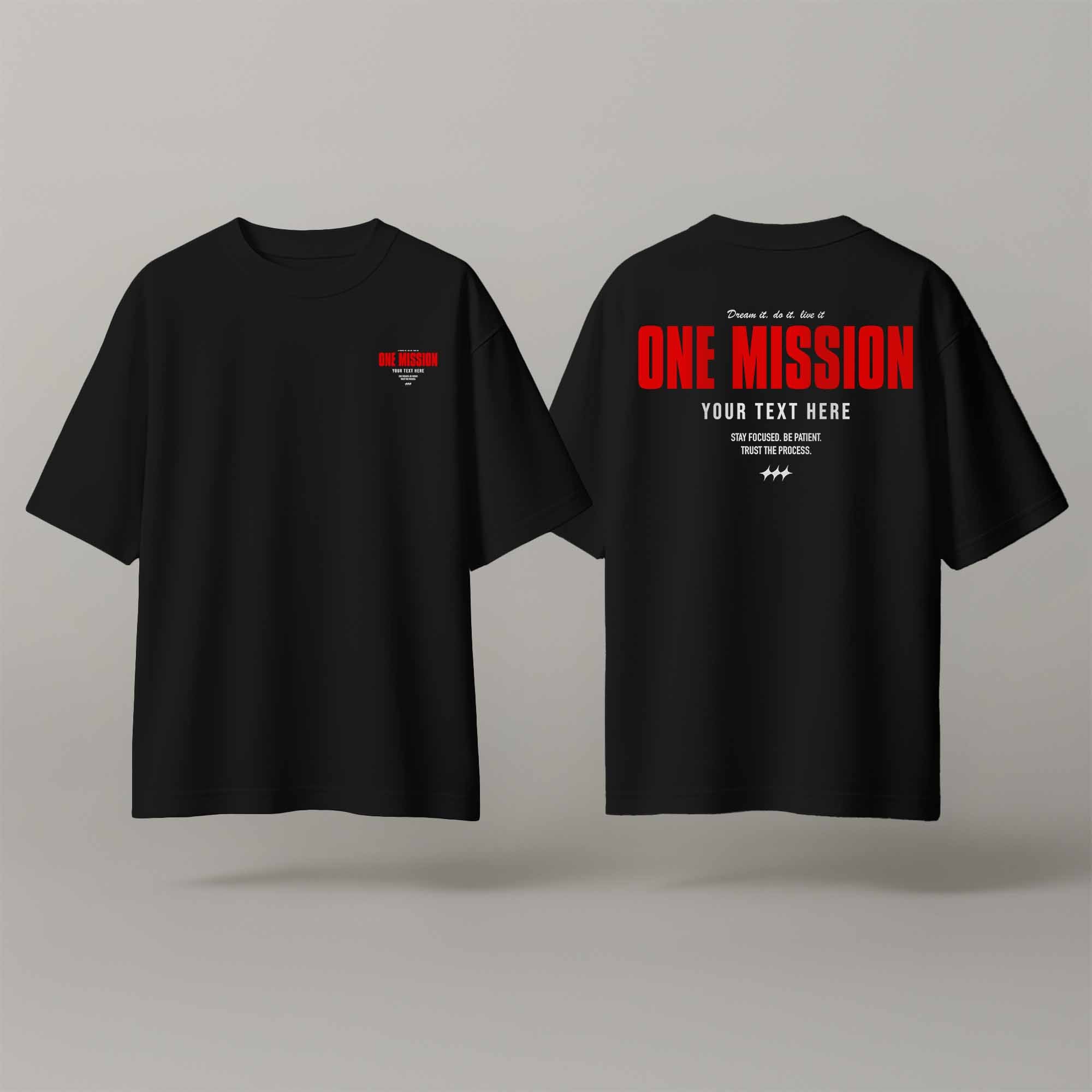 One Mission – Custom Black & Red T-Shirt