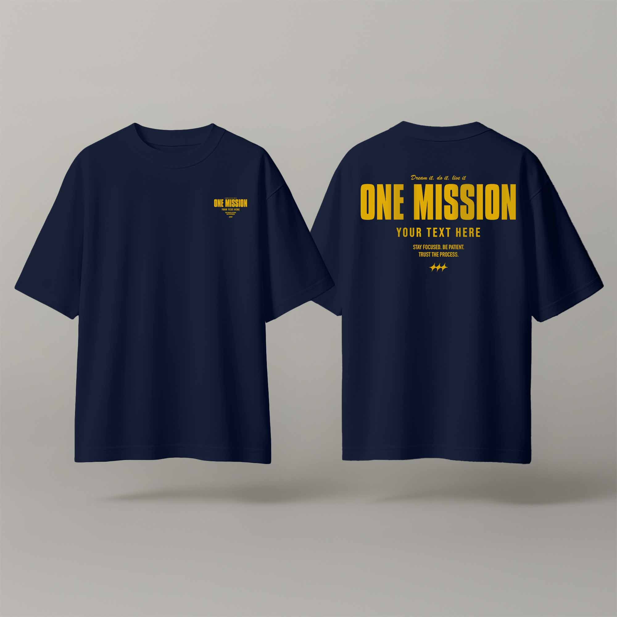 One Mission – Custom Navy & Gold T-Shirt